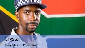  Presentation with old map south africa - Cool new presentation with south africa police officer background backdrop and a light blue colored foreground