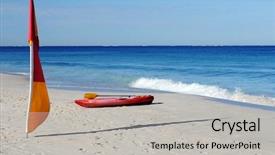  Presentation with boat - PPT theme having yellow flag fluttering and boat background and a light gray colored foreground