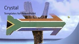  Presentation with south beach - Slides consisting of south africa wooden sign background and a light blue colored foreground