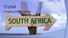  Presentation with south beach - PPT layouts featuring south africa wooden sign background and a light blue colored foreground