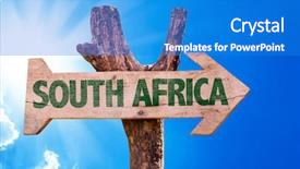  Presentation with south africa - Colorful slide deck enhanced with south africa wooden sign backdrop and a teal colored foreground