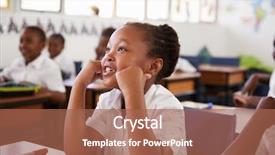  Presentation with elementary school sample monitoring tool - Presentation theme enhanced with south african - girl listening during a lesson background and a coral colored foreground