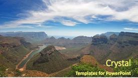  Presentation with african river - PPT theme featuring south african - panorama of the blyde river background and a tawny brown colored foreground