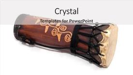  Presentation with drum - Audience pleasing PPT layouts consisting of south african culture - native drum backdrop and a light gray colored foreground