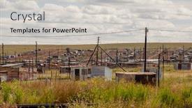  Presentation with highway - Slide deck with south african ghetto along background and a light gray colored foreground