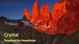  Presentation with chile patagonia - Presentation design featuring south america - dramatical sunrise in torres del background and a tawny brown colored foreground