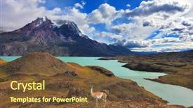  Presentation with lama - Cool new theme with south america - early autumn in patagonia national backdrop and a tawny brown colored foreground