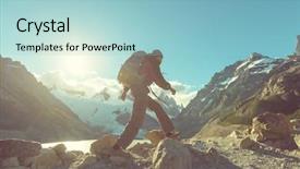  Presentation with hike forest - PPT theme consisting of south america - hike in patagonia background and a light blue colored foreground