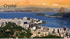  Presentation with panoramic - PPT theme featuring south america - panoramic view of rio de background and a yellow colored foreground