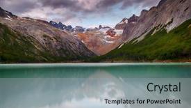  Presentation with reflecting - Presentation design having south america - sunset over andes mountains reflecting background and a light gray colored foreground
