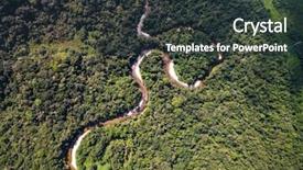  Presentation with rainforest - Slides featuring south america - top view of river background and a dark gray colored foreground