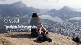  Presentation with mountain view - PPT theme featuring south america - view of two brother mountain background and a gray colored foreground