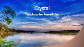  Presentation with skies - Colorful theme enhanced with south america map - evening skies over manu river backdrop and a cobalt blue colored foreground