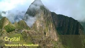  Presentation with cloud - Colorful presentation design enhanced with south america monuments - light cloud crossing macchu picchu backdrop and a tawny brown colored foreground