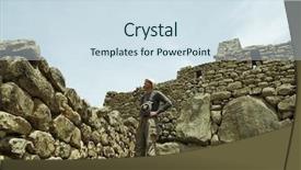  Presentation with inca machu picchu peru view - Presentation with south america monuments - tourist looking on the city background and a sky blue colored foreground