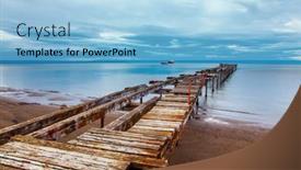  Presentation with strait - Presentation design featuring south-america-strait-of-magellan background and a light blue colored foreground