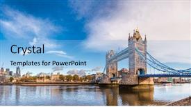  Presentation with panoramic london skyline iconic - Cool new PPT layouts with victorian city - panoramic london skyline with iconic backdrop and a light blue colored foreground