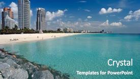  Presentation with miami beach - Slide set consisting of south beach miami florida background and a teal colored foreground