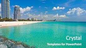  Presentation with miami - PPT layouts consisting of south beach miami florida background and a teal colored foreground