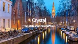  Presentation with canals - Audience pleasing PPT theme consisting of south church zuiderkerk and amsterdam backdrop and a  colored foreground