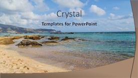  Presentation with coastal - Beautiful slides featuring south-coastal-landscape-on-creete backdrop and a light blue colored foreground