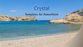  Presentation with coastal - Slides enhanced with south-coastal-landscape-on-creete background and a light blue colored foreground