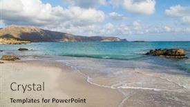  Presentation with coastal - Slides enhanced with south-coastal-landscape-on-creete background and a mint green colored foreground