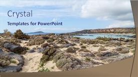  Presentation with coastal - Beautiful PPT layouts featuring south-coastal-landscape-on-creete backdrop and a sky blue colored foreground