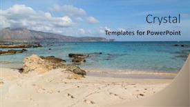  Presentation with coastal - Theme consisting of south-coastal-landscape-on-creete background and a light blue colored foreground