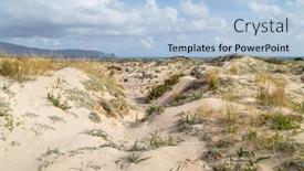  Presentation with coastal - Slide deck featuring south-coastal-landscape-on-creete background and a light blue colored foreground