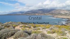 Presentation with coastal - Colorful slide deck enhanced with south-coastal-landscape-on-creete backdrop and a seafoam green colored foreground