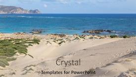  Presentation with coastal - Cool new PPT theme with south-coastal-landscape-on-creete backdrop and a mint green colored foreground