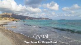  Presentation with coastal - Presentation design featuring south-coastal-landscape-on-creete background and a gray colored foreground