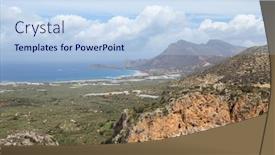  Presentation with coastal - Cool new PPT theme with south-coastal-landscape-on-creete backdrop and a sky blue colored foreground