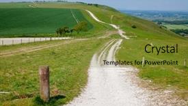  Presentation with way - Theme consisting of south downs way a long background and a gold colored foreground