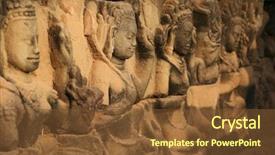  Presentation with asia - Beautiful presentation design featuring south east asia - bas relief at angkor thom backdrop and a tawny brown colored foreground