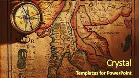  Presentation with old map - Slides enhanced with south east asia - beautiful old brass compass background and a tawny brown colored foreground