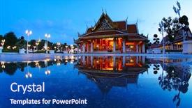  Presentation with south asia - Amazing PPT theme having south east asia - marble temple at twilight backdrop and a ocean colored foreground