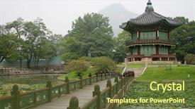  Presentation with south korean - Cool new PPT theme with south east asia - photo of one of korean backdrop and a tawny brown colored foreground