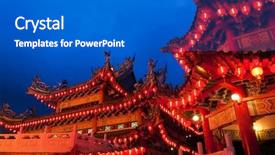  Presentation with lanterns - Presentation enhanced with south east asia - red chinese lanterns display taken background and a gray colored foreground