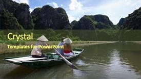  Presentation with vietnam - Theme consisting of south east asia - terrestrial halong bay vietnam background and a tawny brown colored foreground