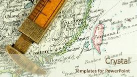  Presentation with map vintage - Presentation having south east asia - vintage 1907 copyright-expired map showing background and a soft green colored foreground