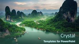  Presentation with south asia - PPT theme featuring south-east-asia-landscape background and a  colored foreground