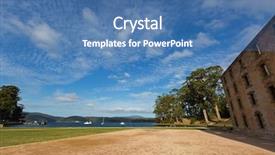  Presentation with view of the old port - Presentation theme consisting of south east of tasmania australia background and a teal colored foreground
