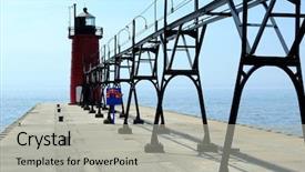  Presentation with lighthouse - Theme enhanced with south haven lighthouse built background and a light gray colored foreground