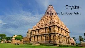  Presentation with hindu - PPT theme having south india - intricate artwork at ancient hindu background and a light blue colored foreground