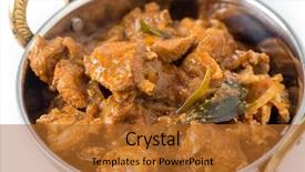  Presentation with indian food chicken curry - Slides featuring south indian food - chicken malabar curry background and a  colored foreground