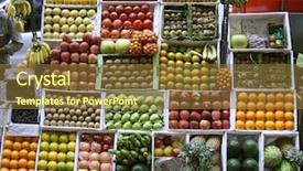  Presentation with india - PPT theme with south indian food - fruit stall on footpath mumbai background and a tawny brown colored foreground