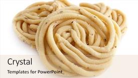  Presentation with sri lanka - PPT theme with south indian food - murukku is a savoury snack background and a coral colored foreground