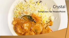  Presentation with prawn - PPT theme enhanced with south indian food - prawn korma curry served background and a lemonade colored foreground